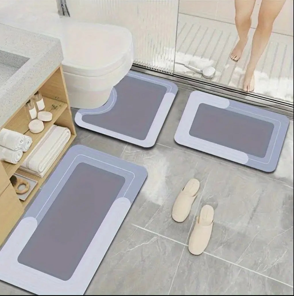 Bathroom Absorbent Floor Mat Stain-resistant Crystal Velvet Carpet