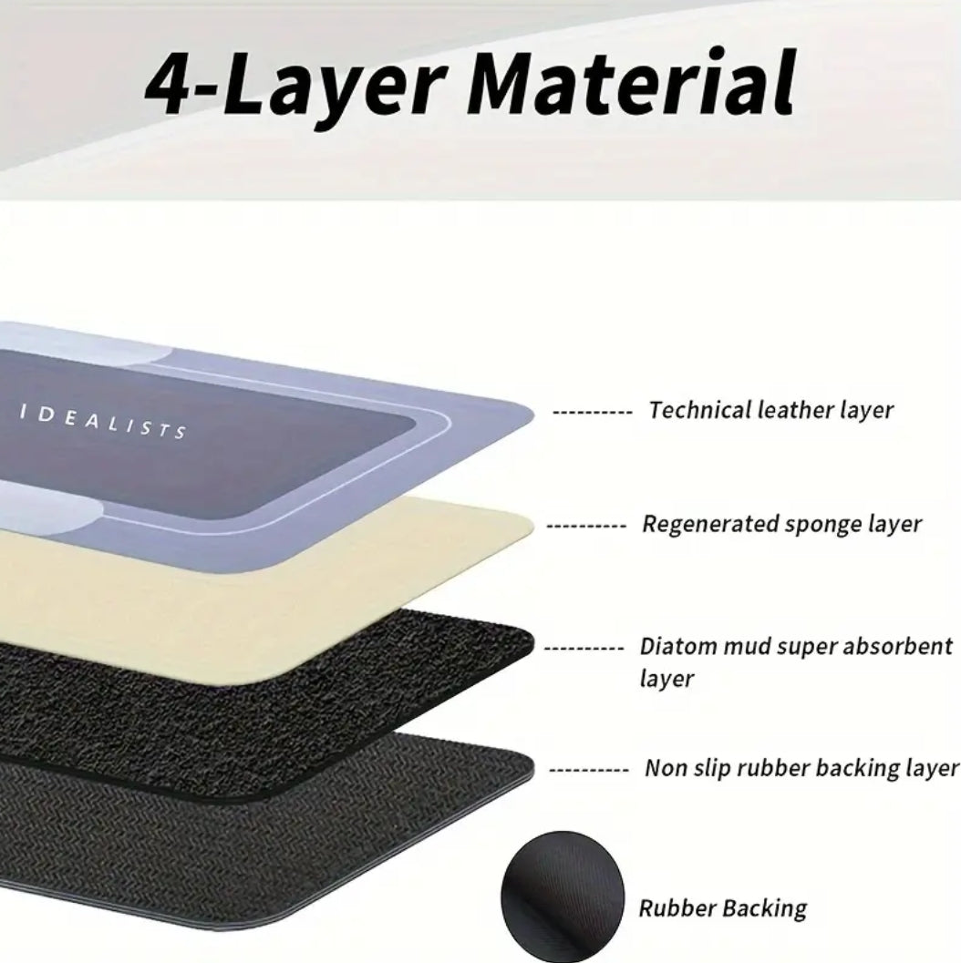 Bathroom Absorbent Floor Mat Stain-resistant Crystal Velvet Carpet