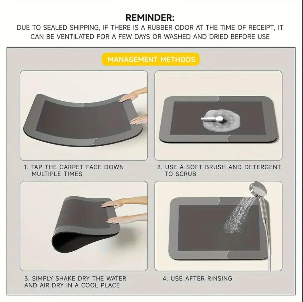 Bathroom Absorbent Floor Mat Stain-resistant Crystal Velvet Carpet